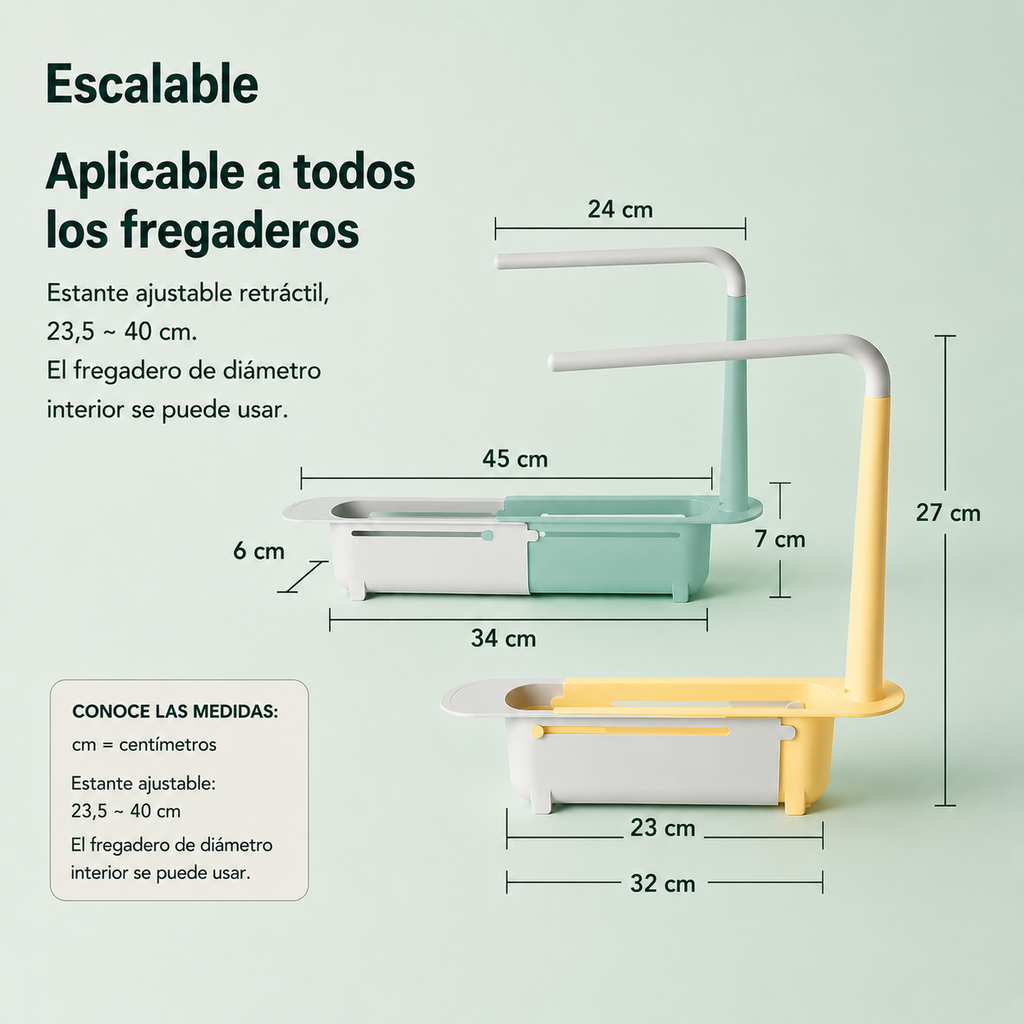 Organizador Telescópico para Fregadero 2 en 1