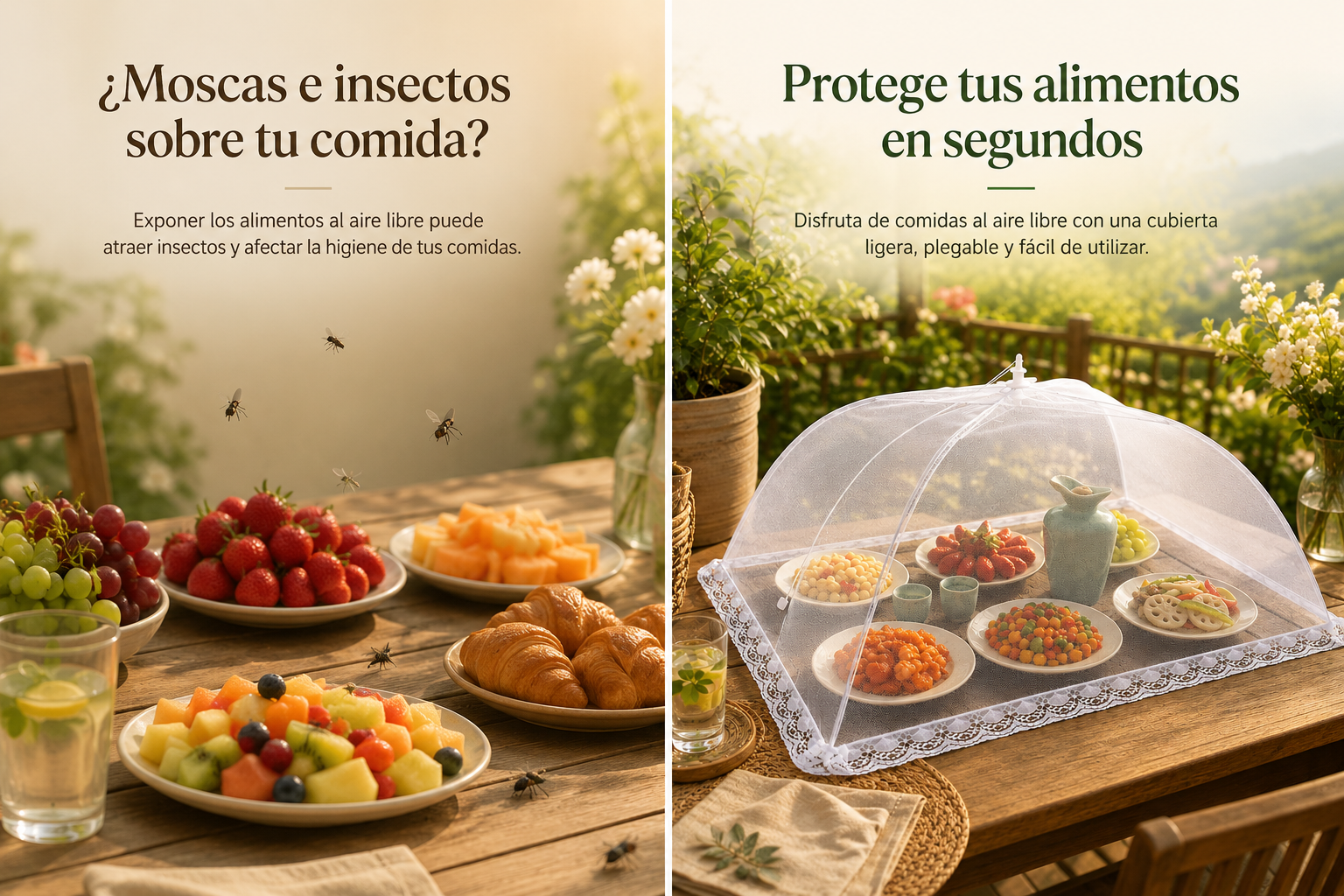 Cubierta Plegable Antimosquitos para Alimentos