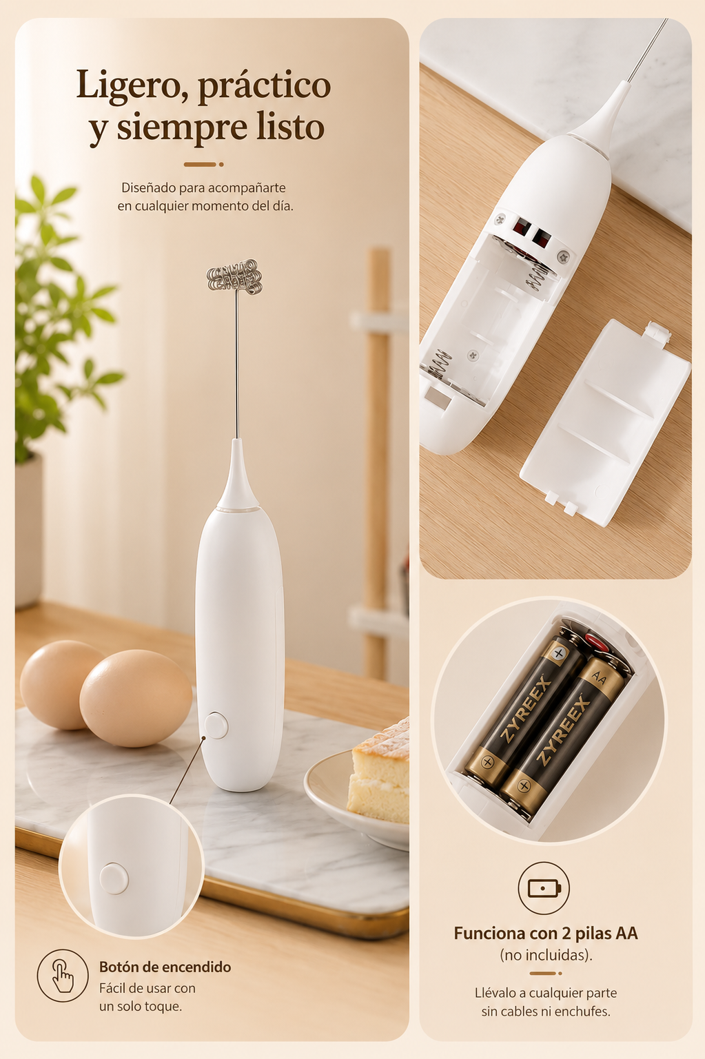 Espumador Eléctrico de Leche y Café