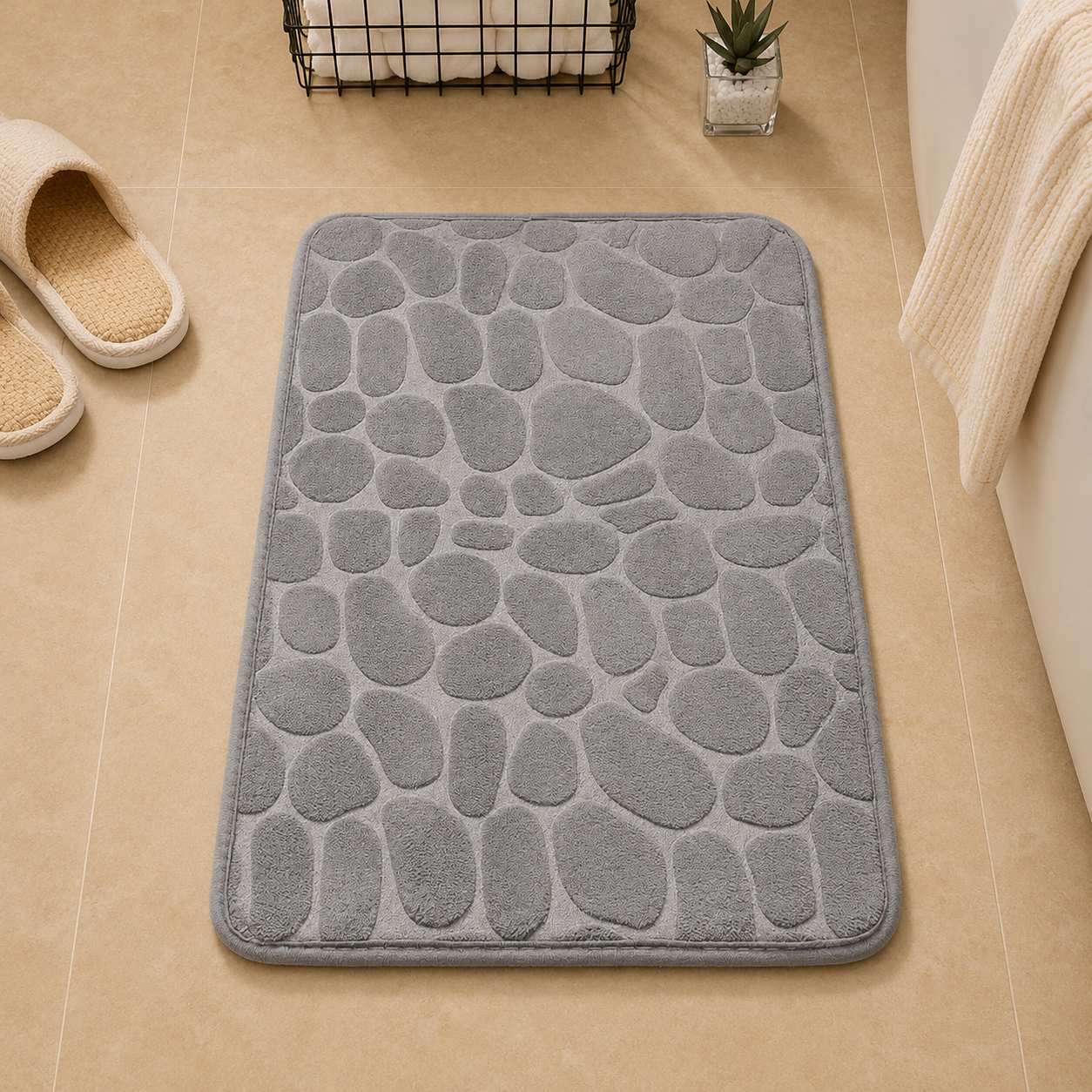Alfombrilla de Baño Antideslizante de Microfibra con  Absorción Rápida