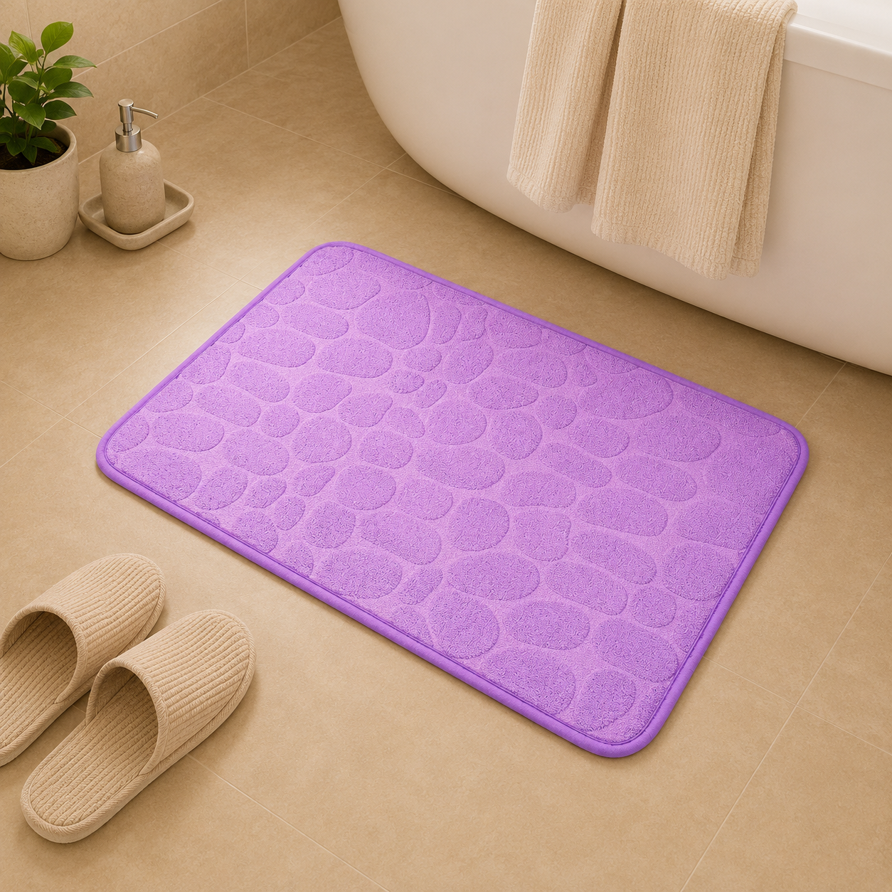Alfombrilla de Baño Antideslizante de Microfibra con  Absorción Rápida