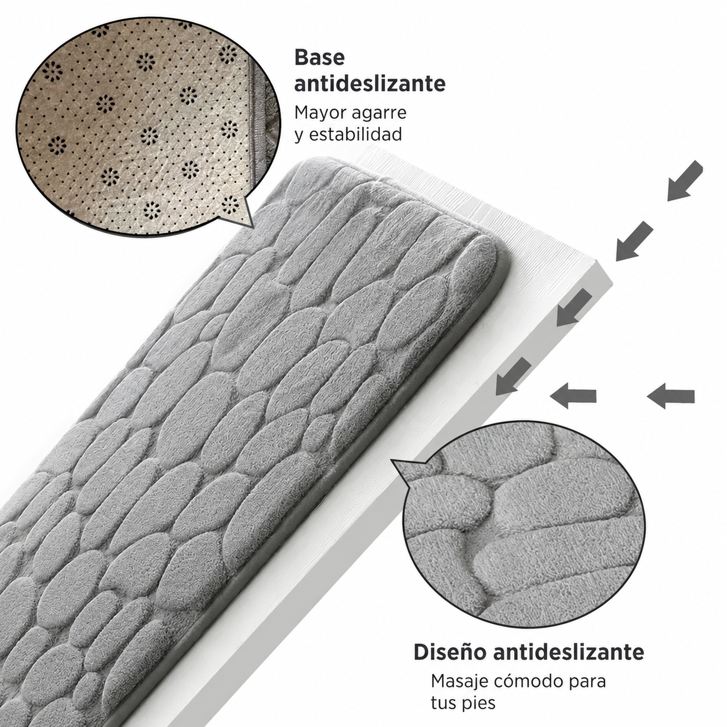 Alfombrilla de Baño Antideslizante de Microfibra con  Absorción Rápida