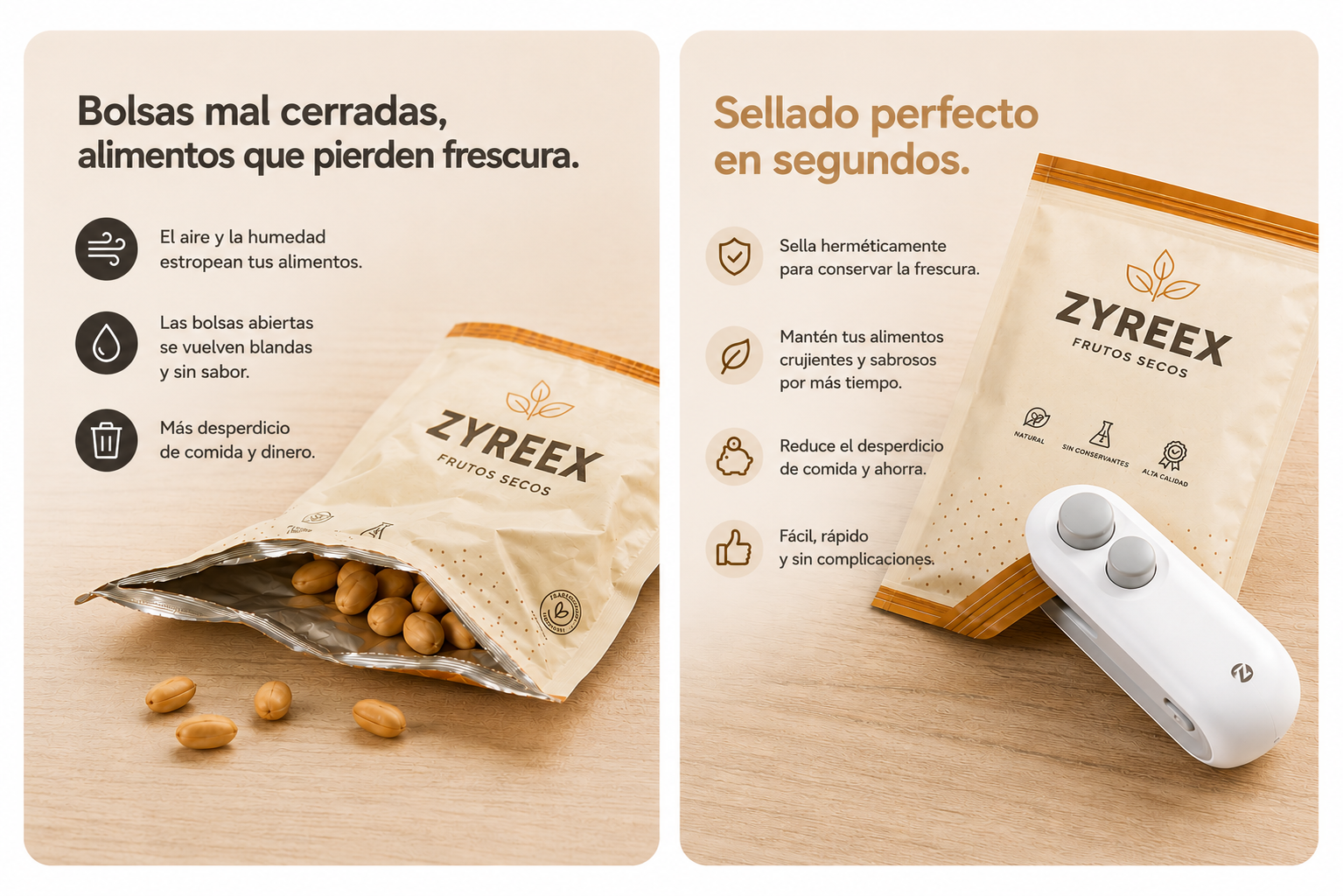 Sellador de Bolsas Recargable USB-C