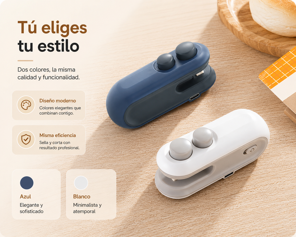 Sellador de Bolsas Recargable USB-C