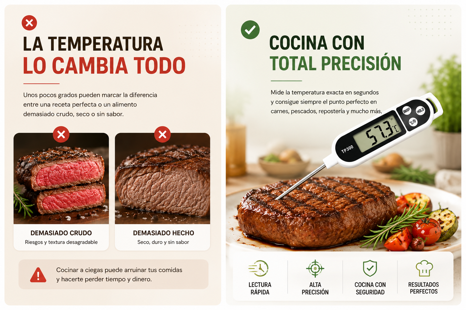 Termómetro Digital Multifunción para Alimentos