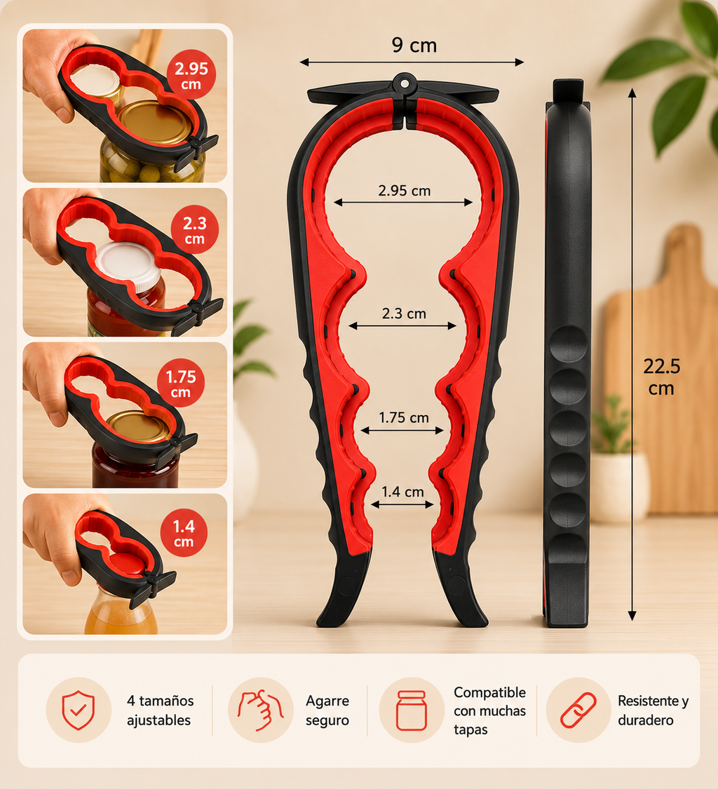Abrebotes Universal 4 en 1